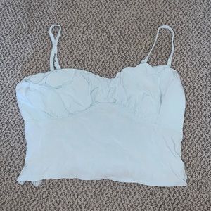 light blue ruched cami top